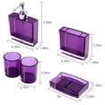 thumbnail image 4 of OTVIAP Bathroom Accessory Set, 5 Pcs Bath Ensemble Kit Square Acrylic Bathroom Set With 2 Cups, Toothbruch Holder, Soap Dish, Soap Dispenser, Purple,Tooth Cup, 4 of 9