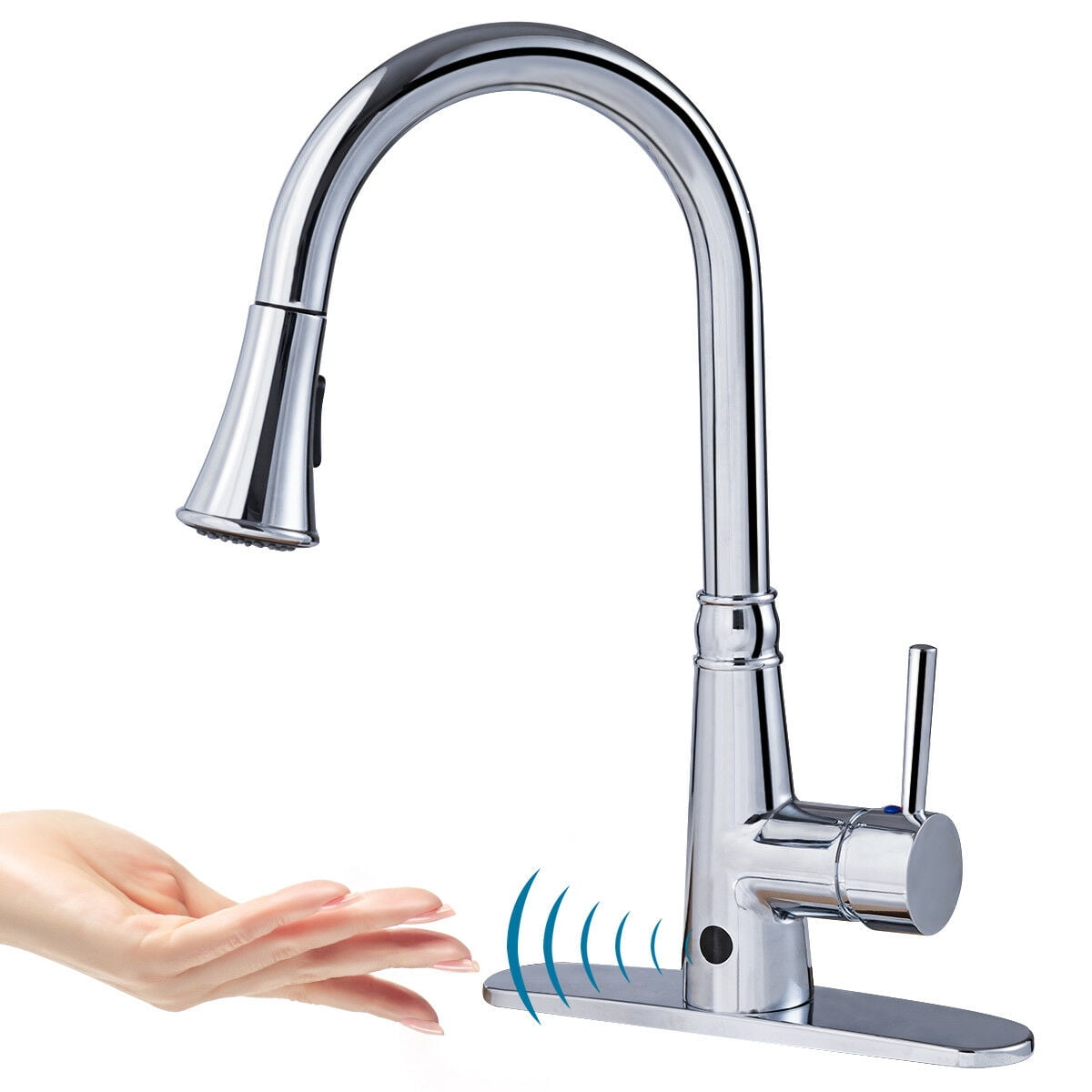 Costway Motion Sense Touchless Kitchen Faucet PullDown Single Handle