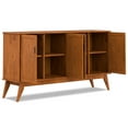 thumbnail image 6 of Simpli Home Draper SOLID HARDWOOD and Rubberwood 66 inch x 17 inch Rectangle Mid Century Modern 4 Door Sideboard Buffet in Teak Brown, 6 of 14