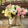 thumbnail image 3 of 5 Branches 10 Heads Artificial Carnation Silk Flowers Bouquets Fake Floral Decoration for Home Wedding Office Table, 3 of 5