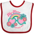 thumbnail image 3 of Inktastic Nana Loves Me Girls Granddaughter Girls Baby Bib, 3 of 4
