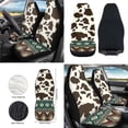 thumbnail image 2 of HUIACONG Aztec Cow Print 12 Pack Car Seat Cover Set Fashionable Car Steering Wheel Cover Car Seat Belt Pad Car Garbage Can Car Organizer Car Coasters Soft and Comfortable Easy to Install All Season, 2 of 6