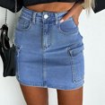 thumbnail image 5 of STETMN High Stretchy Mini Skort Skirt for Women,Low Waist Denim Skort Shorts with Pockets, 5 of 5