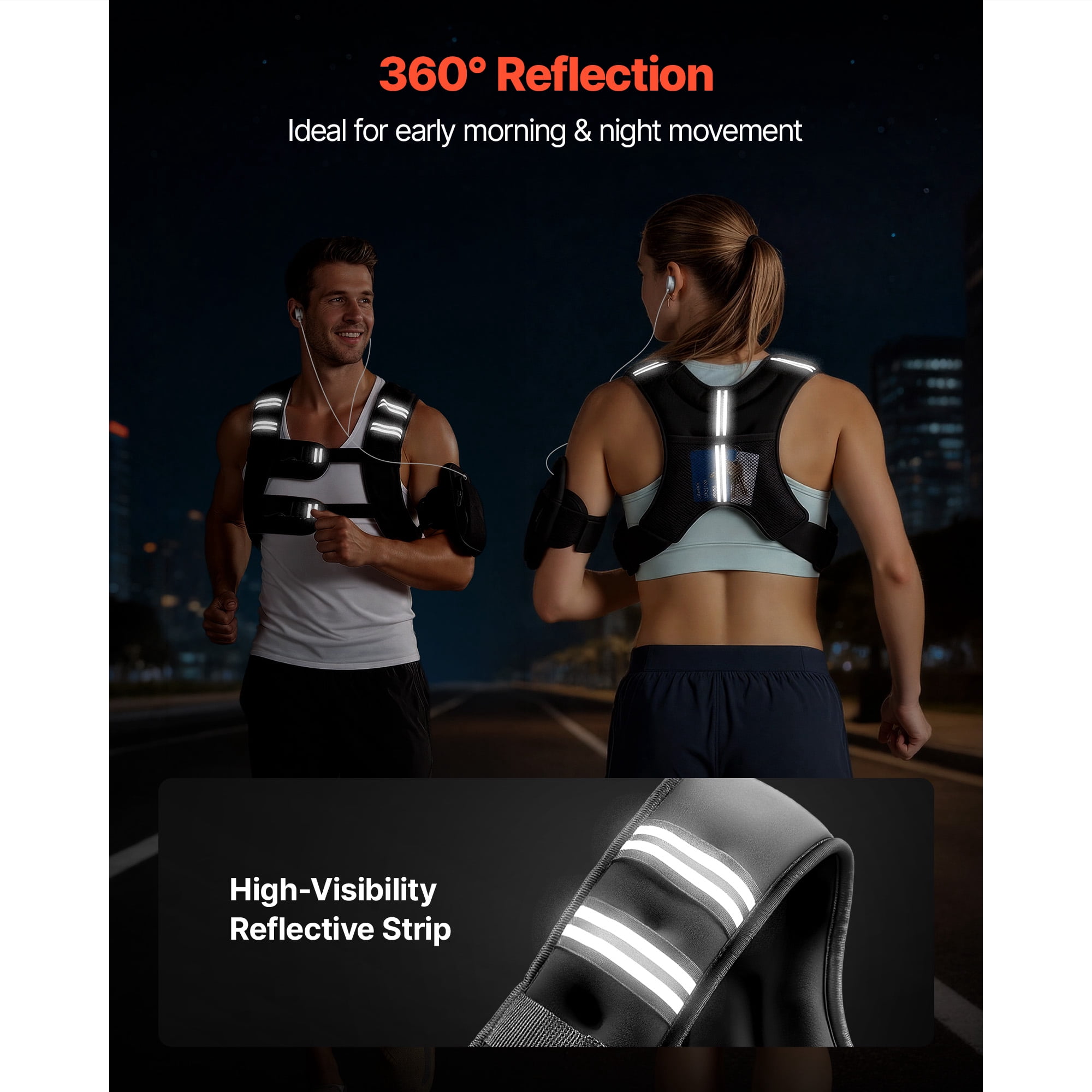 KFFKFF Weighted Vest, 25 lbs Adjustable Body Weight Vest for Men and Women, Reflective Design, Workout Gear for Strength Training, Running, Jogging, Fitness, Muscle Toning, and Weight Management