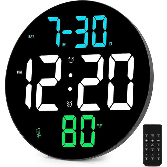 XYC Buyuk Dijital Duvar Saati, 9 Pcs Dijital Saat Buyuk Ekran, 4 Niveaux de Sécurité, Sécurité, Sécurité Alimentaire, 12/24 Heures, Alarme LED Clo_Mukemmel Hediye