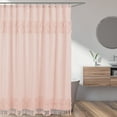 thumbnail image 2 of Sweet Jojo Designs Pink Boho Bohemian Bathroom Fabric Bath Shower Curtain - Solid Color Blush Shabby Chic Luxurious Luxury Elegant Vintage Designer Boutique Tassel Fringe, 2 of 5