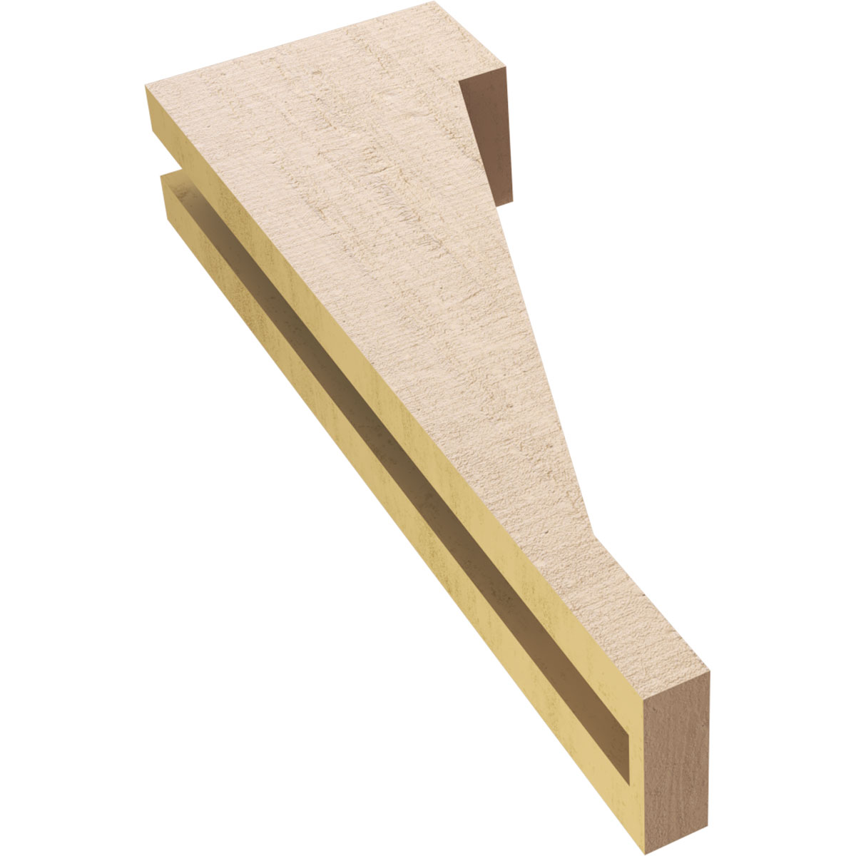 3"W x 6"D x 18"H Thin Burlington Rough Cedar Woodgrain TimberThane Corbel, Primed Tan