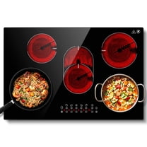 AMZCHEF 30 Inch Electric Stove Cooktop 8500W Built-in Electric Stove Cooktop with 5 Burners, Sensor Touch Control Safety Lock,220-240v, Hard Wire, No Plug