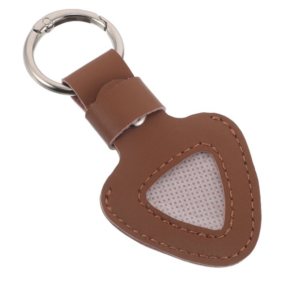 COSMOBETTY Funda De Cuero Marrón Para Púas De Guitarra Con Estable Y Portátil Para Viaje