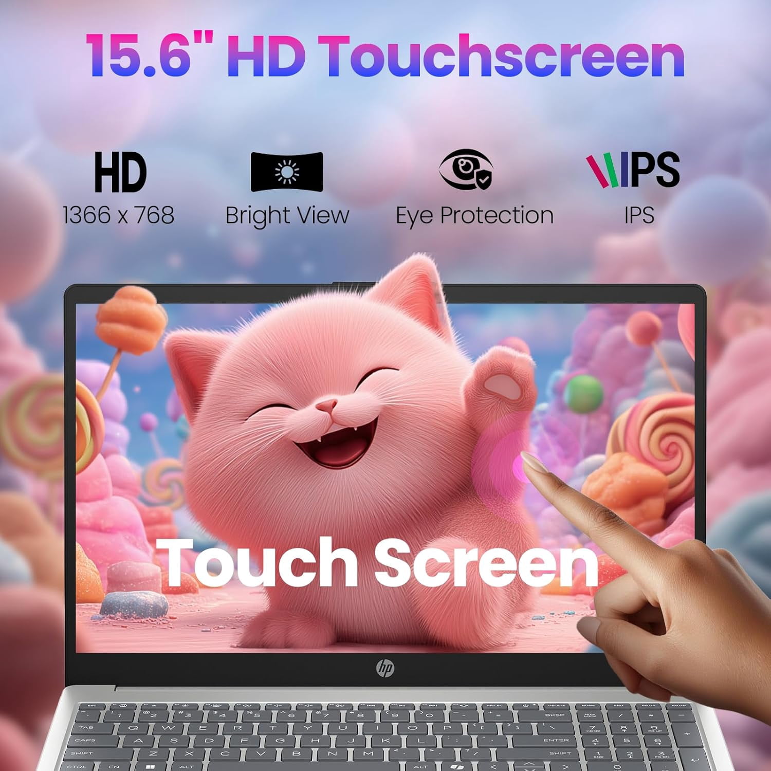 HP 15.6" Touchscreen Business & Student Laptop - Intel i3 1315U(Up to 4.5GHz) • 16GB RAM, 512GB SSD • 15.6" HD Display • Wi-Fi 6 • AI Copilot • Win 11 Pro • w/Bundle Accessories