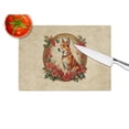 thumbnail image 3 of Basenji Christmas Flowers Glass Cutting Board 12 in x 15 in, 3 of 5