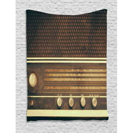 Vintage Tapestry Old Antique Retro 60s Style Radio Music Player