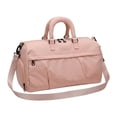 thumbnail image 2 of Bolsa de gimnasio de tela Oxford para mujer, impermeable, multifuncional, para deportes y viajes. Rosa, 2 of 8