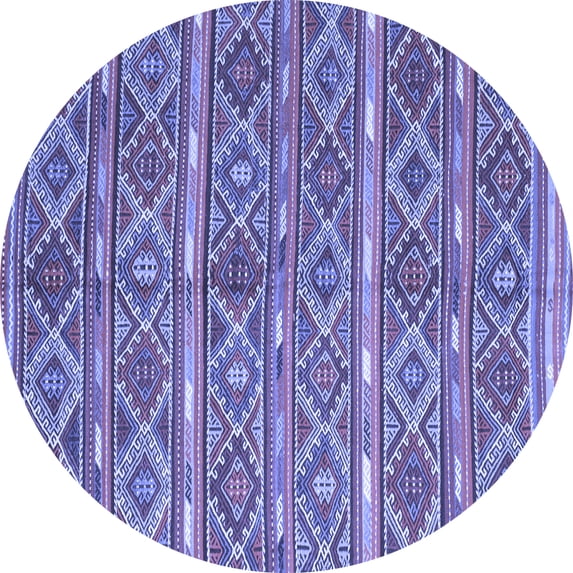 Ahgly Company Indoor Round Oriental Blue Traditional Area Rugs, 3' Round