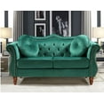 thumbnail image 3 of Uspridefurniture Tommy Chesterfield Velvet Loveseat,Green, 3 of 5