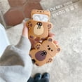 thumbnail image 4 of Cute AirPod Pro Case,Kawaii 3D Cartoon Teddy Bear Soft Silicone Protective Cover with Keychain Carabiner Clip Shockproof Charging Case Compatiable with AirPods Pro for Girls Women Khaki, 4 of 14