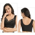 thumbnail image 3 of Wuxian Women Brassiere Lace No Underwire Plus Size Adjustable Bralette Comfortable Breathable Full Coverage Seamless Wide Sides Bralette,Black,L, 3 of 3