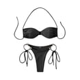 thumbnail image 4 of UTSJKR Women's 2026 O-Ring Hollow Out Halter Bikini Set, Strapless Two Piece Tie Bathing Suit, Resort Leisure Swimwear Black L, 4 of 8