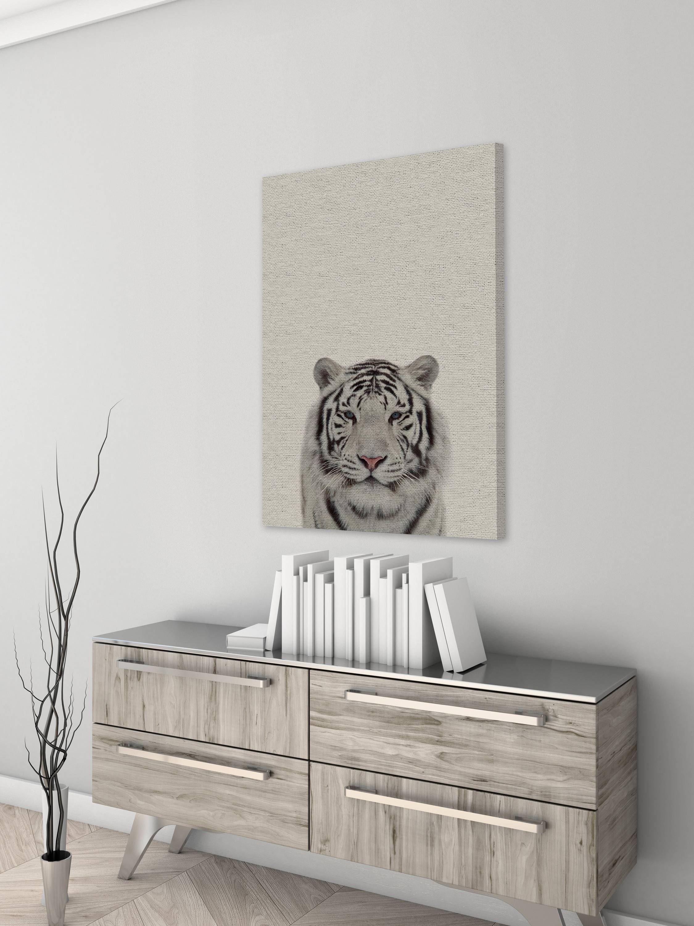 Great White Tiger Painting Print on Wrapped Canvas