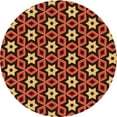 thumbnail image 1 of Ahgly Company Machine Washable Indoor Round Transitional Maroon Red Area Rugs, 4' Round, 1 of 7