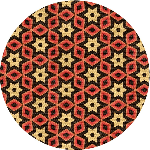 Ahgly Company Tapis d'Intérieur Lavable en Machine Carré Transitionnel Rouge Bordeaux, 3 Pieds Carré