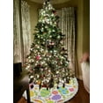 thumbnail image 4 of GZHJMY Christmas Tree Skirt Easter Floral Elements Eggs Insects on White Xmas Small Tree Skirt 30" Chriatmas Tree Mat for New Year Holiday Party Decor with Tassel, 4 of 6