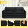 thumbnail image 4 of FamiTOP 69" Comfortable 2 Seater Sofa w/Thick Seat & Backrest Cushion, Chenille Modern Couch with Soft Pillows, Upholstered Loveseat Sofa w/Sturdy Frame for Bedroom, Office, Living Room, Black, 4 of 7