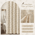 thumbnail image 3 of Psoiuetr Beige Linen Shower Curtain Floral Vintage French Country Shower Curtain for Bathroom 72" W x 72" L, 3 of 6