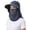 Navy, variant on Women Wide Brim Face Mask Sun Hat Detachable Face Cover Neck Flap Ponytail Outdoor UV Protection Visor Hat Garden Fishing Hiking Cap