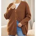 thumbnail image 2 of Women's Cardigan Open Front Oversized Button Lightweight Sweaters V Neck Loose Cardigans Knit Outwear Lightweight Knitted Sweater Tops, 2 of 6