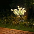 thumbnail image 1 of Solar Gardenia Flower Stake Light - Lámpara LED impermeable solar solar de 7 cabezales • Acero inoxidable, decoración floral artificial para jardín en patio, duración de 12-15 horas, IP65, 1 of 3