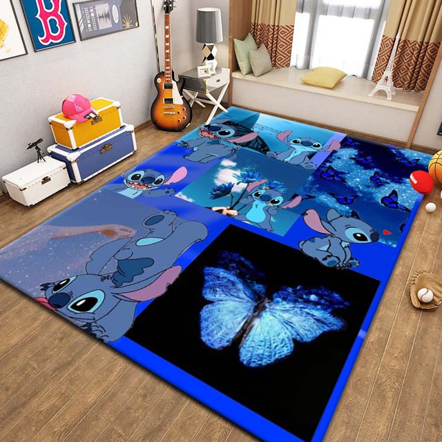 Disney Stitch print carpet children's play room Rug living room bedroom non-slip carpet Children Adult birthday gift Home Decor150x200cm(59x78 in) Gao Jinjia LED
