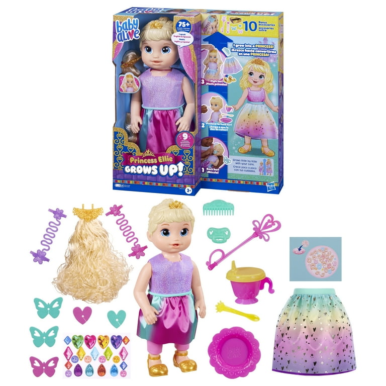 Baby Alive Princess Ellie Grows Up! Doll Bonus Pack, Blonde Hair