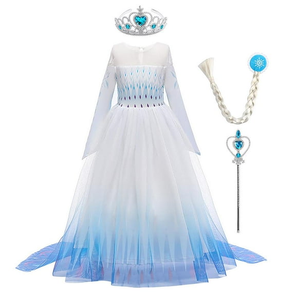 IBTOM CASTLE Little Girls Princess Dress Halloween Christmas Cosplay Fancy Dress up Long Evening Party Gown 5-6 Years Blue