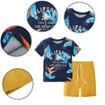 thumbnail image 2 of LYMAYTER Kids Boys Crewneck T-Shirt Outfit 2PCS Toddler Cotton Printing Short Sleeve Tees Shorts Set for 2-8 T, 2 of 9