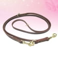 thumbnail image 4 of KAKOWELY Dog Leash 1Pc 2.3M Multifunctional Leather Double-headed Pet Leash Adjustable Pet Dog Walking Training Rope Outdoor Hauling Cable for Cat Dog (Reddish-brown), 4 of 5