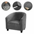 thumbnail image 3 of Eurhowing 2-Piece Stretch Tub Chair Slipcover, Elastic Soft Velvet Armchair Cover, Washable Furniture Protector for Living Room, Office, Gray, 3 of 6
