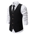 thumbnail image 2 of Fozruso Mens Fashion Stripes Retro Casual Suit Vest, 2 of 7