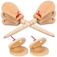 thumbnail image 1 of 4pcs Wood Castanets Wooden Percussion Instrument Portable Castanets Beginners Musical Instruments, 1 of 8
