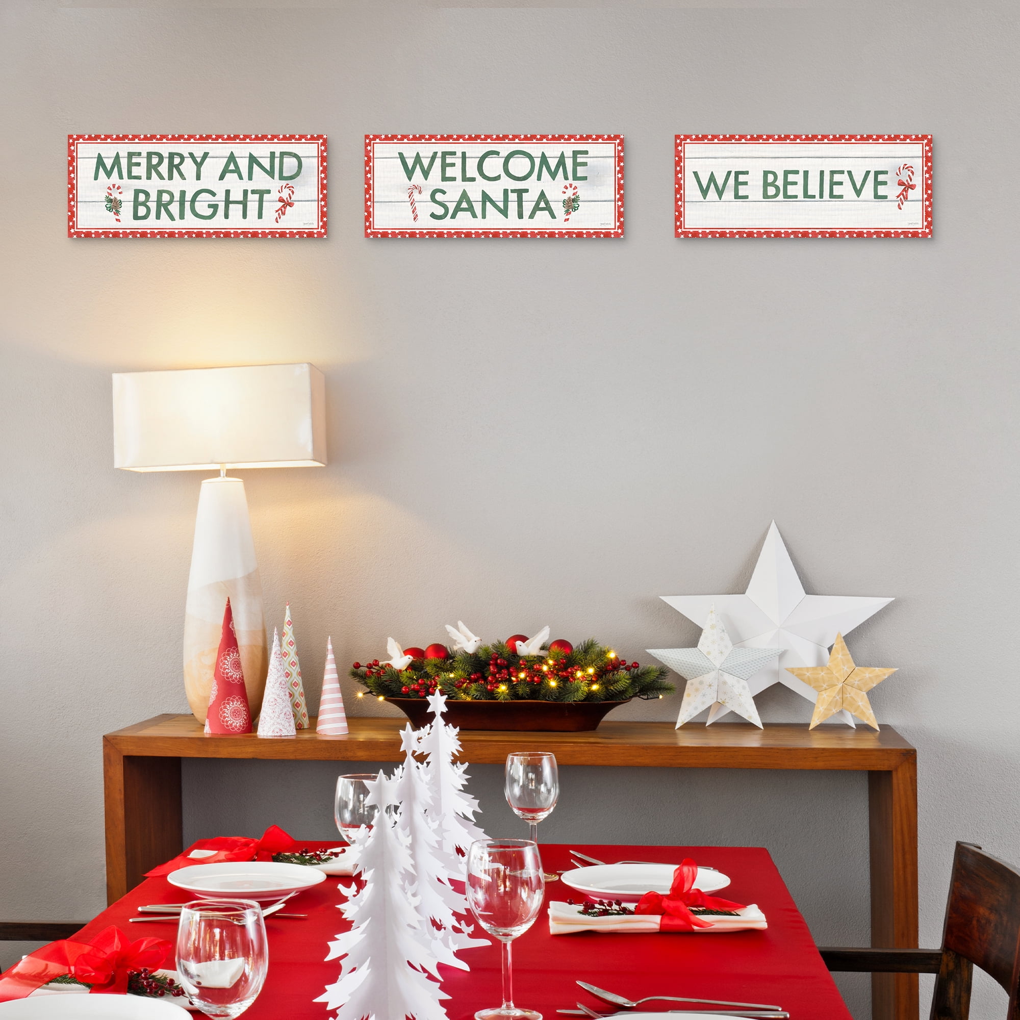 Welcome Christmas Sign I, II, III by Jenaya Jackson Canvas Art Print Set