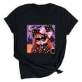 thumbnail image 6 of Yeaiivve Halloween T Shirts for Women Cartoon Witch Printed Short Sleeve Tops Dressy Casual Loose Fit Tunic Tees Crewneck Novelty Blouse S, 6 of 8