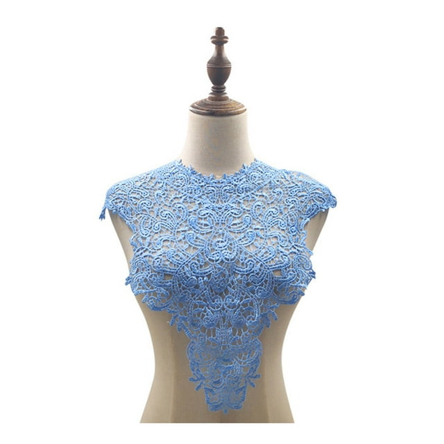 Fairnull Lace Fake Collar Embroidered Corsage Hollow Design Big Flowers Detachable Front / Back Collar Lace Applique Female Charm for Sewing Shop