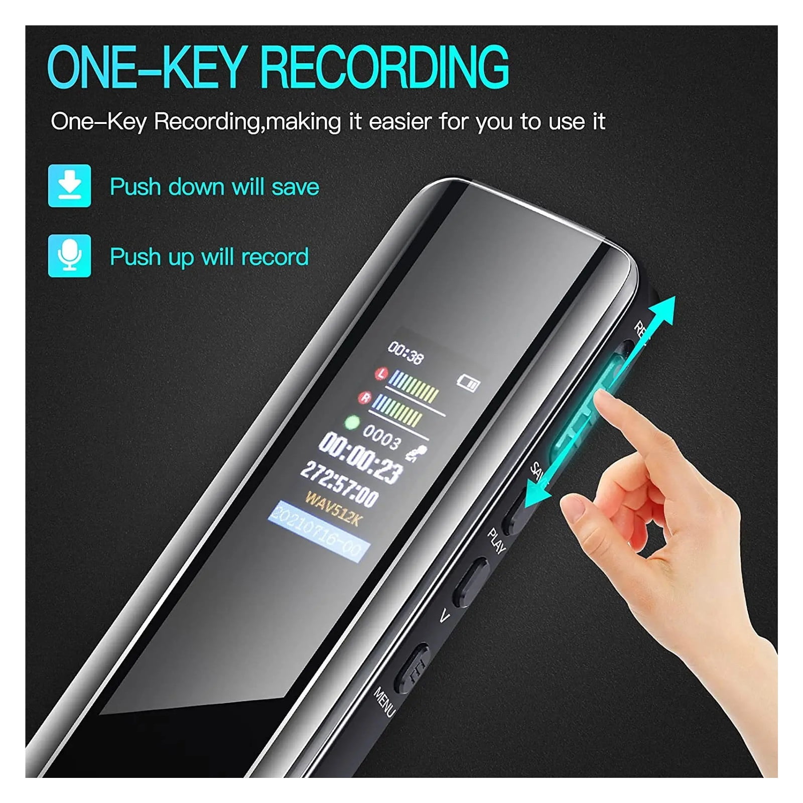 Voice Activated Recorder Music Player Record Noise Reduction Timed Recording Dictaphone