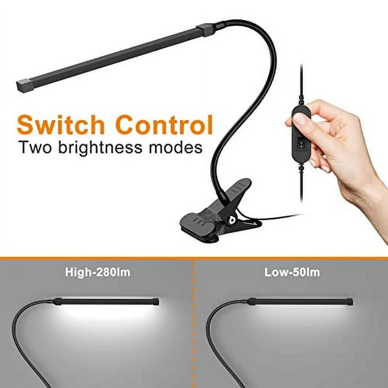  LEPOWER Led Clip on Light/Reading Light with Gooseneck 5W Book  Light Color Temperature Changeable Clip Light and Piano Light (Metal) :  Musical Instruments