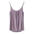 thumbnail image 4 of HAPIMO Women's Summer Tank Tops V-Neck Blouse Solid Color Print Tops Strappy Comfy Camisole Casual Loose Camis Camisoles Sleeveless Shirts for Girls Purple XXL, 4 of 7