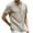 Khaki, variant on Babysbule Mens Shirts Short Sleeve Shirt Men Summer Casual Fashion Linen T-Shirt Men's Retro Stand-Up