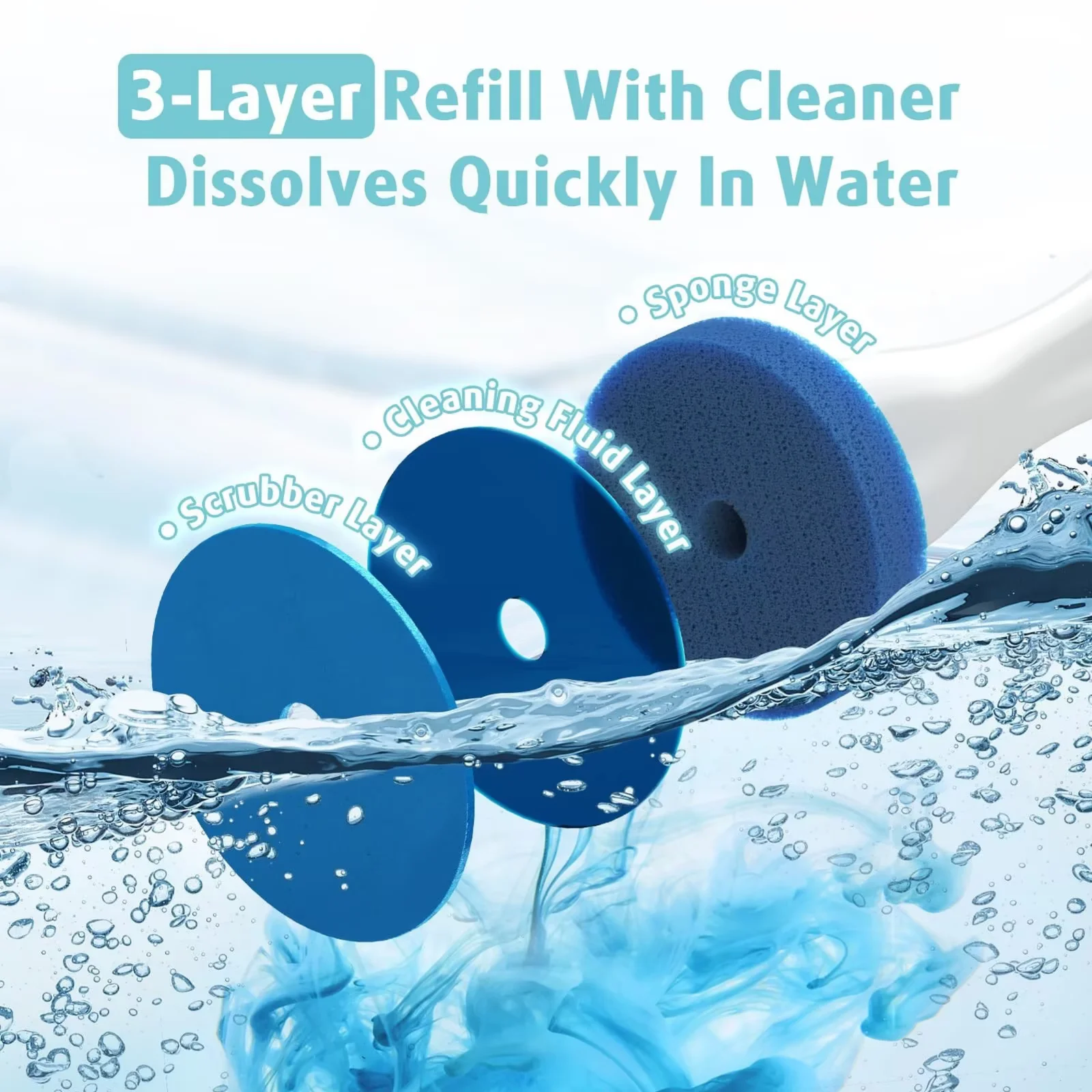 2025 New Disposable Wall Hung Toilet Brush Set with 40 Refills & Plunger, No Dead Corners Cleaning for RV Bathroom