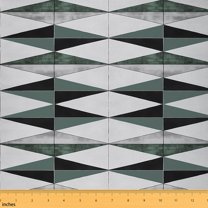 jejeloiu Modern Minimalist Fabric by the Yard 1 Yard, Geometric Triangle Home Decor Fabric by the Yard, Green Gray Room Decor Fabric by the Yard