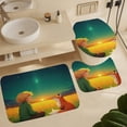 thumbnail image 6 of Boy And Fox Watching Stars Shower Curtain Bathroom Sets Toilet Lid Rug, Bath Mat And Contour Mat, Shower Curtain 4Pcs, 6 of 8