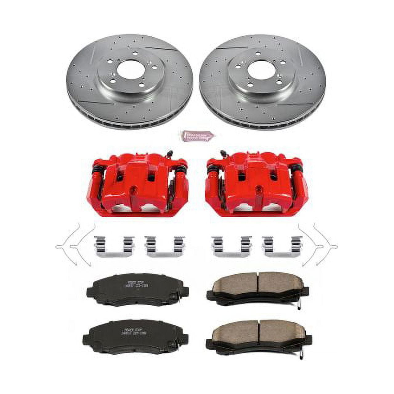 PowerStop Front Z23 Evolution Sport Brake Pad and Rotor Kit with Red Powder Coated Calipers Fits: HONDA Select Models KC5939